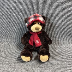 Hugfun Int. 17” Plush‎ Brown Teddy Bear Plaid Hat Red Scarf Snow Stuffed Animal